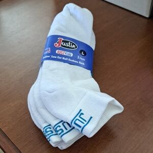 Justin Boots Womans L White Low-Cut Cushion Socks - 3 Pack 9-12